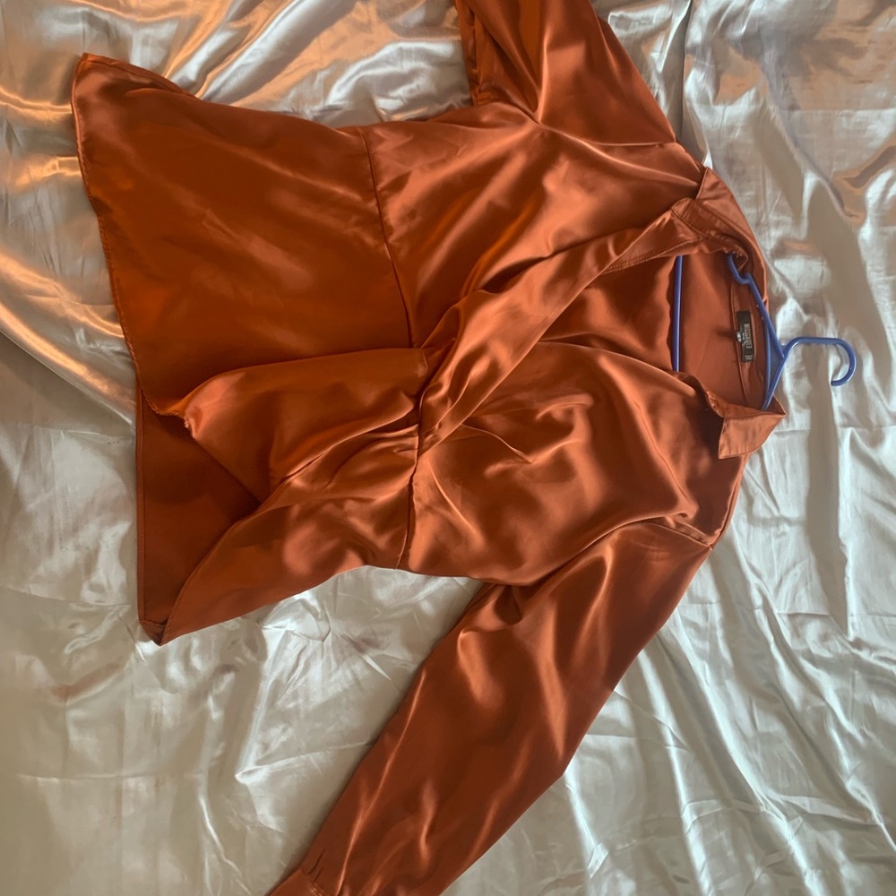 Burnt orange Missguided size 14 long sleeve top